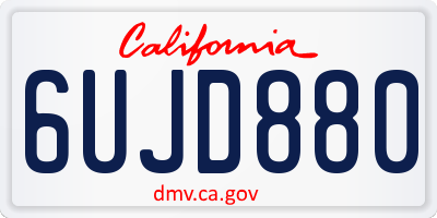CA license plate 6UJD880