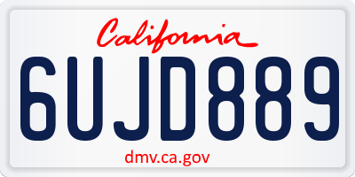 CA license plate 6UJD889