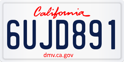 CA license plate 6UJD891