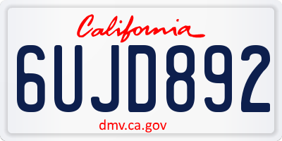 CA license plate 6UJD892