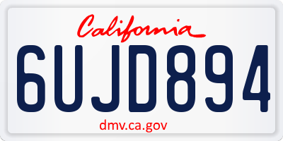 CA license plate 6UJD894