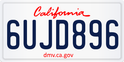 CA license plate 6UJD896