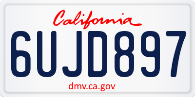 CA license plate 6UJD897