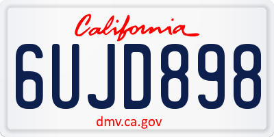 CA license plate 6UJD898