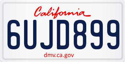 CA license plate 6UJD899