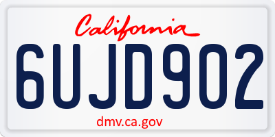 CA license plate 6UJD902