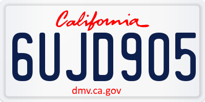 CA license plate 6UJD905