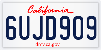 CA license plate 6UJD909