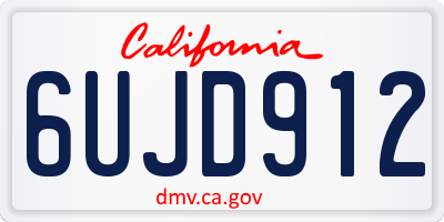 CA license plate 6UJD912