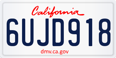 CA license plate 6UJD918