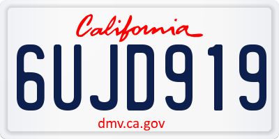 CA license plate 6UJD919