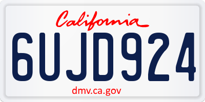 CA license plate 6UJD924