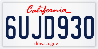 CA license plate 6UJD930