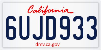 CA license plate 6UJD933