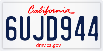 CA license plate 6UJD944