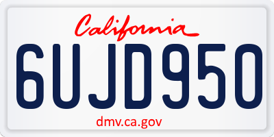 CA license plate 6UJD950