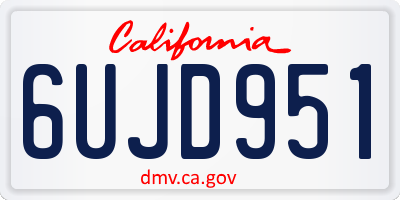 CA license plate 6UJD951