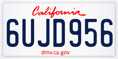 CA license plate 6UJD956