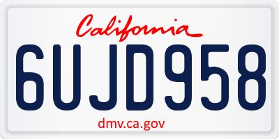 CA license plate 6UJD958