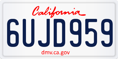 CA license plate 6UJD959