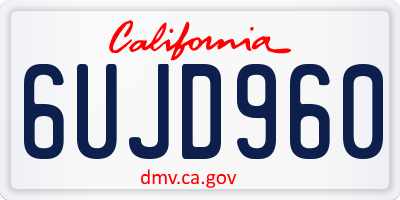 CA license plate 6UJD960