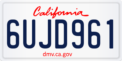 CA license plate 6UJD961