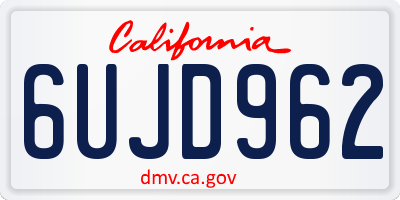 CA license plate 6UJD962