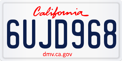 CA license plate 6UJD968