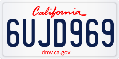 CA license plate 6UJD969