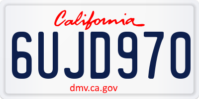 CA license plate 6UJD970