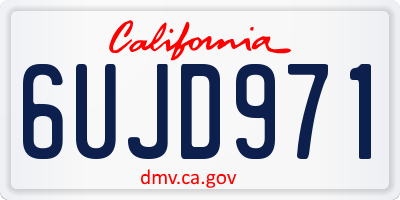 CA license plate 6UJD971