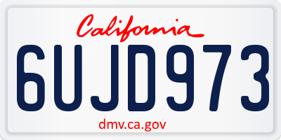 CA license plate 6UJD973