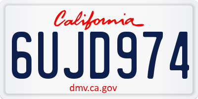 CA license plate 6UJD974