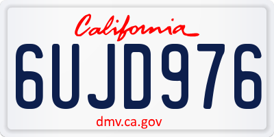 CA license plate 6UJD976