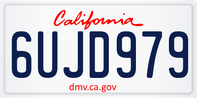 CA license plate 6UJD979