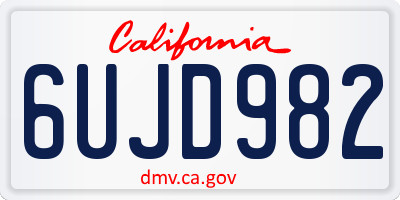 CA license plate 6UJD982