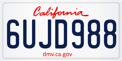 CA license plate 6UJD988