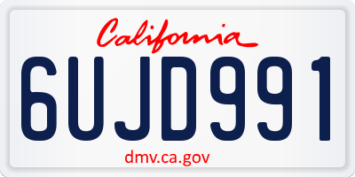 CA license plate 6UJD991