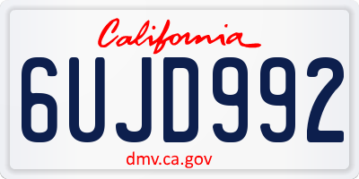 CA license plate 6UJD992