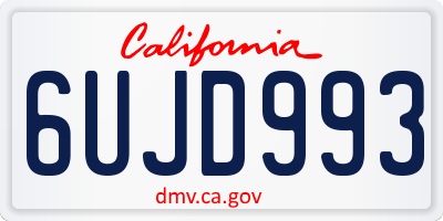 CA license plate 6UJD993