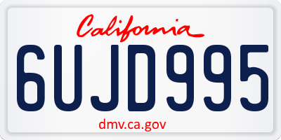 CA license plate 6UJD995
