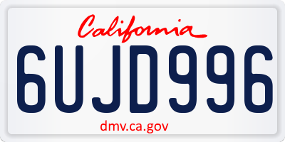 CA license plate 6UJD996