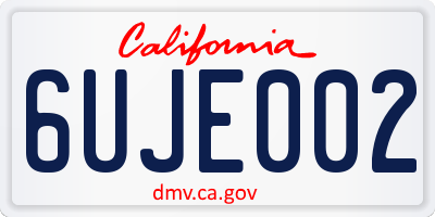 CA license plate 6UJE002