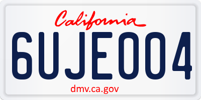 CA license plate 6UJE004