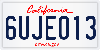 CA license plate 6UJE013