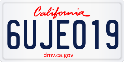 CA license plate 6UJE019