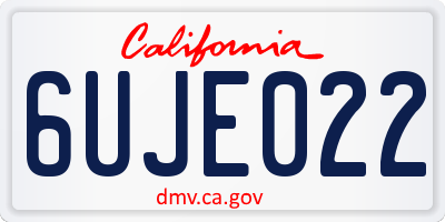 CA license plate 6UJE022