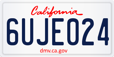 CA license plate 6UJE024