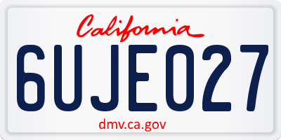 CA license plate 6UJE027