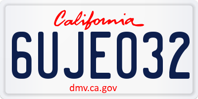CA license plate 6UJE032
